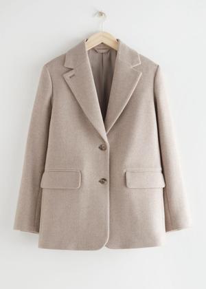 Oversized Wool Blazer - Beige - recommended by Lou Archell