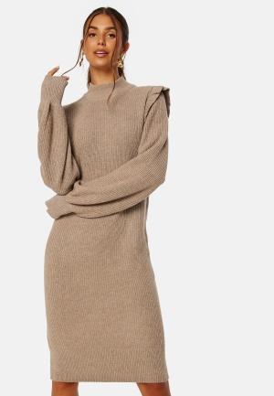 Object Collectors Item Malena L/S Ruffle Knit Dress Fossil Detail:MELANG L - recommended by Miss Lopez