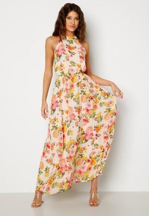 VILA Allison Halterneck Ankle Dress Golden Haze AOP:Flow 40 - recommended by Vitaestilo
