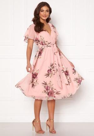 Goddiva Flutter Floral Midi Dress Peach XXL (UK18) - recommended by Anne-Charlotte  Andersson