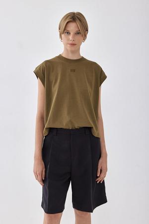 Sleeveless Ribbed Cropped Top - Olive Green / XS - recommended by Natalie 