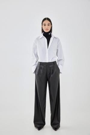 Vegan Leather Wide Pants - Black / XS - recommended by Danielle Cafiero