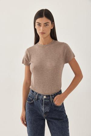 Knitted Crewneck T Shirt - Mocha / XS - recommended by Natalie 