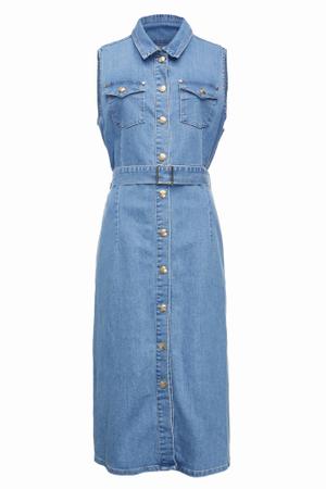 Denim Sleeveless Shirt Dress - recommended by Aleyson Bickley