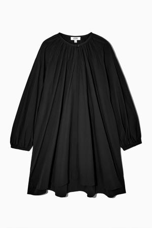 OVERSIZED GATHERED MINI DRESS - recommended by Assia Chahinez