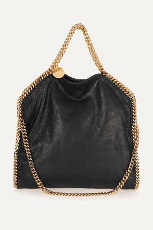Stella McCartney - The Falabella Medium Vegetarian Brushed-leather Shoulder Bag - Black - recommended by Thereza Reboucas