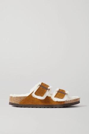 Birkenstock - Arizona Shearling-lined Suede Sandals - Tan - recommended by Jenna Lyons