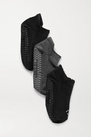 POINTE STUDIO - Core Studio Set Of Three Cotton-blend Socks - Black - recommended by Anna-Laura Amenta