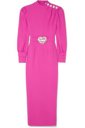 Alessandra Rich - Crystal-embellished Crepe Midi Dress - Fuchsia - recommended by Miss Lopez