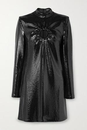 TOM FORD - Cutout Sequined Jersey Mini Dress - Black - recommended by Miss Lopez