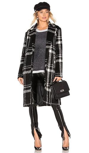 superdown Amanda Plaid Coat in Black & White - recommended by Thereza Reboucas