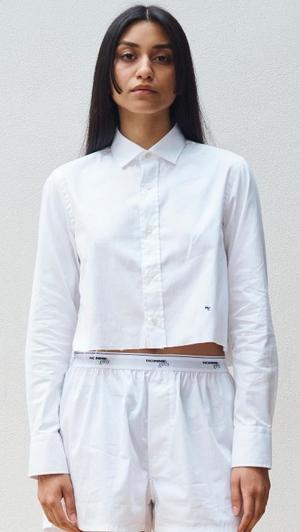 HOMMEGIRLS White Cropped Shirt - recommended by Jenna Lyons