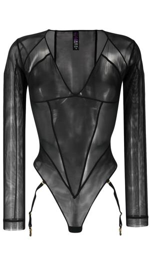 Maison Close Dahlia sheer long-sleeve bodysuit - recommended by Jovana Zuka