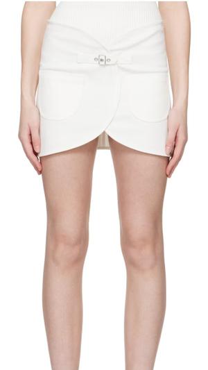 COURRÈGES White Ellipse Denim Miniskirt - recommended by Jovana Zuka