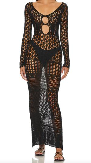 SNDYS X Revolve Long Sleeve Crochet Maxi Dress  - recommended by Jovana Zuka