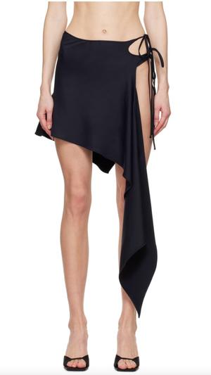 THE ATTICO Black Asymmetric Miniskirt - recommended by Jovana Zuka