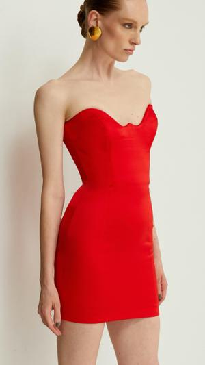 The New Arrivals Ilkyaz Ozel Lilith Strapless Crepe Bustier Mini Dress - recommended by Jovana Zuka