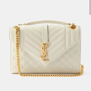 SAINT LAURENT Envelope matelassé-leather shoulder bag - recommended by Gabie Godfrey (gabiegodfrey)