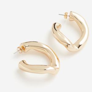 Twisted gold hoop earrings  - recommended by Laine’s Reviews