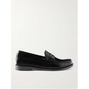 SAINT LAURENT Le Loafer Monogram Logo-Appliquéd Leather Penny Loafers for  Men | MR PORTER - recommended by Tedoré