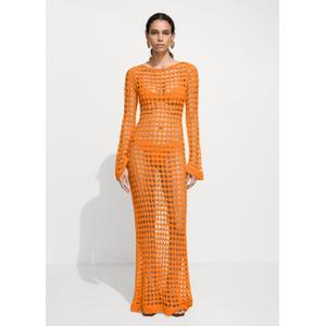 Long openwork knitted dress - recommended by Jcurlstyle