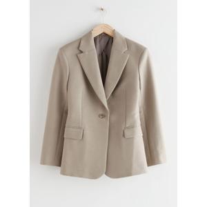 Single Breasted Sculptural Blazer - Beige - recommended by Sofia Andersin