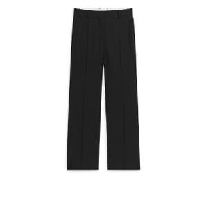 Flared Wool Twill Trousers - Black - recommended by Aisha Salah