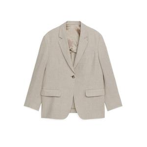 Oversized Heavy Linen Blazer - Beige - recommended by Sofia Andersin