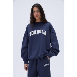 Varsity Oversized Sweatshirt - Midnight Blue - XS - recommended by Emily Canham