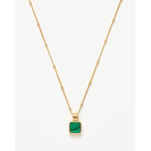 Lucy Williams Square Malachite Necklace | 18ct Gold Plated Vermeil/Malachite - recommended by Tamara Kalinic