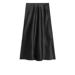 Bias-Cut Satin Skirt - Black - recommended by Lily Clark