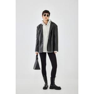 Vegan Leather Tailored Blazer - Black / XS - recommended by Natalie 