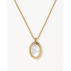 Savi Ridge Oval Gemstone Pendant Necklace 18ct Gold Plated Vermeil/Mother of Pearl - recommended by Tamara Kalinic