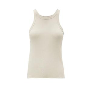 Totême - Espera Ribbed Cotton-blend Tank Top - Womens - Beige - recommended by Sofia Andersin