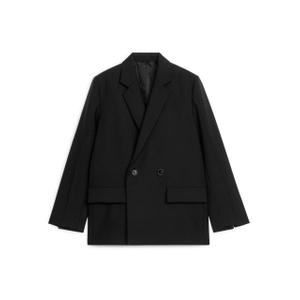 Double Breasted Hopsack Blazer - Black - recommended by Sofia Andersin