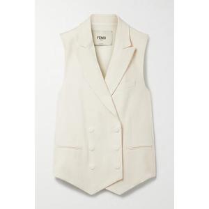 Fendi - Double-breasted Linen And Silk-satin Vest - Ivory - recommended by Chriselle  Lim