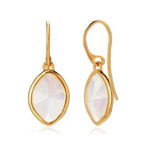 Gold Petal Earrings Moonstone - recommended by Ellie May (Petite Elliee)