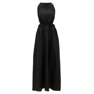 Sir - Alena Open-back Linen Midi Dress - Womens - Black - recommended by Ellie May (Petite Elliee)