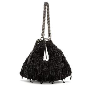 Jimmy Choo - Callie Beaded Satin Clutch Bag - Womens - Black - recommended by Sofia Andersin