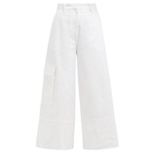 2 Moncler 1952 - Wide-leg Cotton Cargo Trousers - Womens - White - recommended by Sofia Andersin