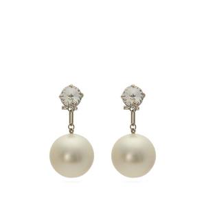Miu Miu - Crystal And Pearl Drop Earrings - Womens - Crystal - recommended by Sofia Andersin