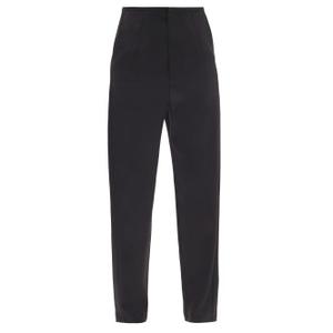 Totême - Evora High-rise Satin Wide-leg Trousers - Womens - Black - recommended by Sofia Andersin