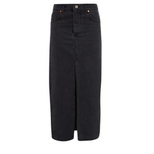 Raey - Slit-front Denim Maxi Pencil Skirt - Womens - Black - recommended by Chriselle  Lim