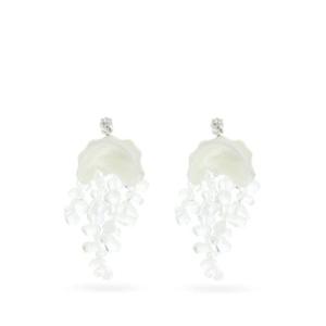 Simone Rocha - Mother Of Pearl-embellished Drop Earrings - Womens - Pearl - recommended by Sofia Andersin