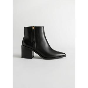 Pointed Leather Ankle Boots - Black - recommended by Sofia Andersin