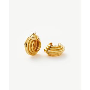 Lucy Williams Medium Chunky Ridge Hoop Earrings 18ct Gold Plated - recommended by Tamara Kalinic