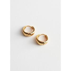 Chunky Sterling Silver Mini Hoop Earrings - Gold - recommended by Sofia Andersin